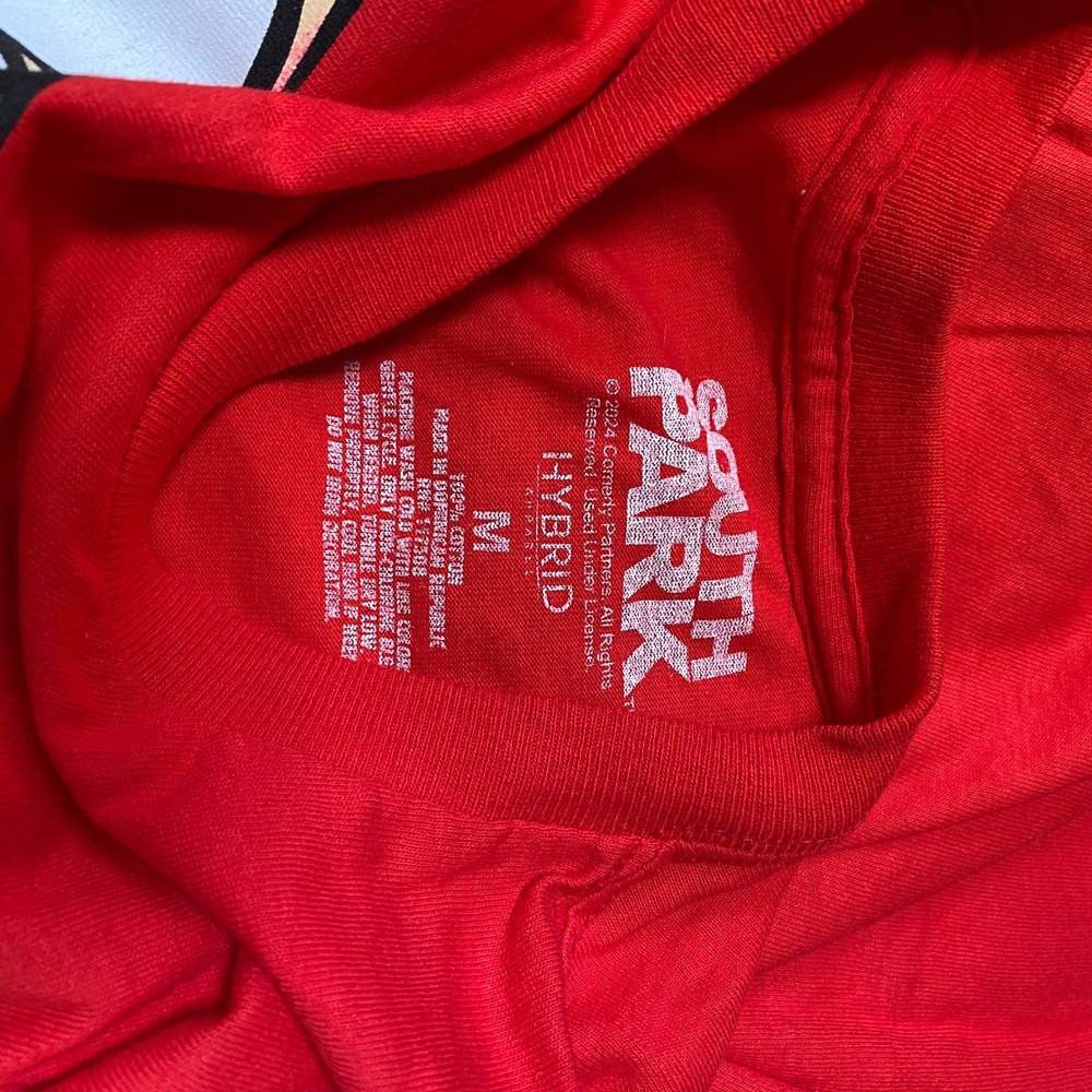 Southpark 90s TV Cartoon Graphic Print T Shirt Red New 100% Cotton Medium - Picture 3 of 3